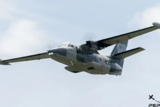 PL: Let L-410 Turbolet w locie podczas pokazu w Mladá Boleslav. | EN: Let L-410 Turbolet aircraft in flight during the airshow in Mladá Boleslav.